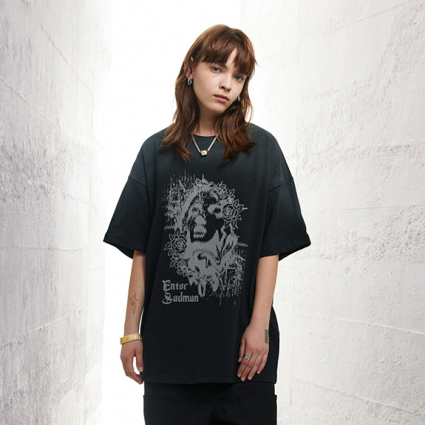Wind gradient short-sleeved high street ins loose and simple 44