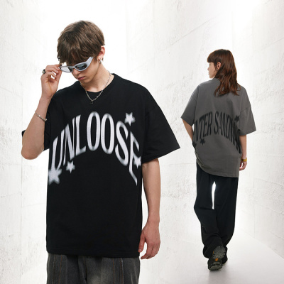 American Street Style Retro Style Short Sleeve Letters 105