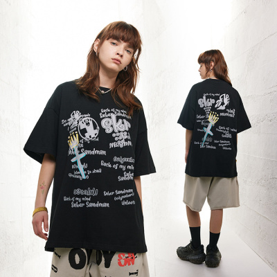 casual men's and women's same style half sleeves 139