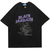 Dark mourning hip-hop devil print short-sleeved oversize loose T-shirt male 109