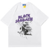 Dark mourning hip-hop devil print short-sleeved oversize loose T-shirt male 109