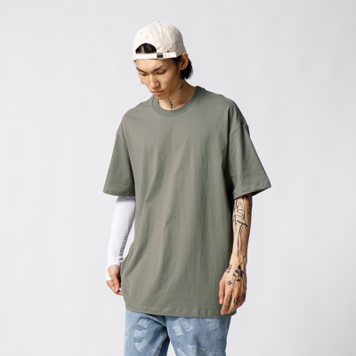 European and American fashion brand short sleeve high street solid color 137