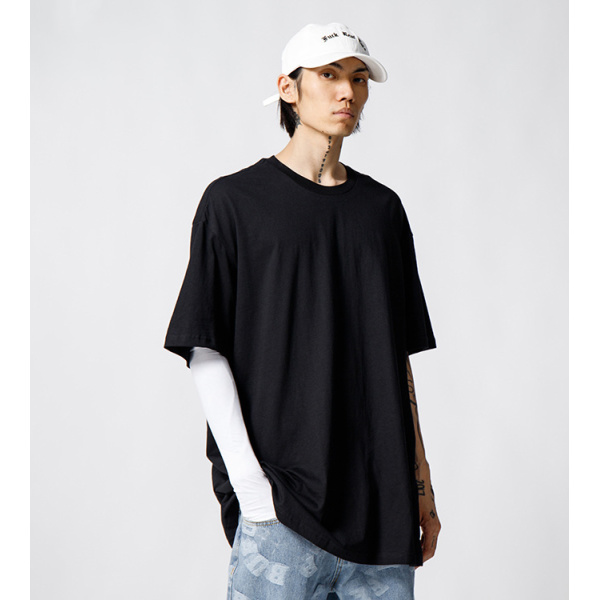European and American fashion brand short sleeve high street solid color 137