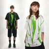 Graffiti printing men's summer new embroidery loose short sleeves 91