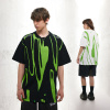 Graffiti printing men's summer new embroidery loose short sleeves 91