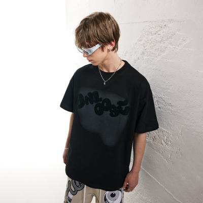 Half-sleeved towel embroidery craft oversize loose short-sleeved men 111