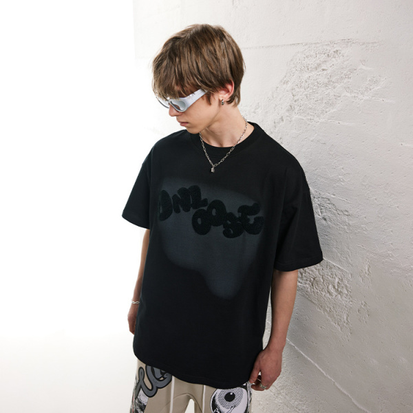 Half-sleeved towel embroidery craft oversize loose short-sleeved men 111