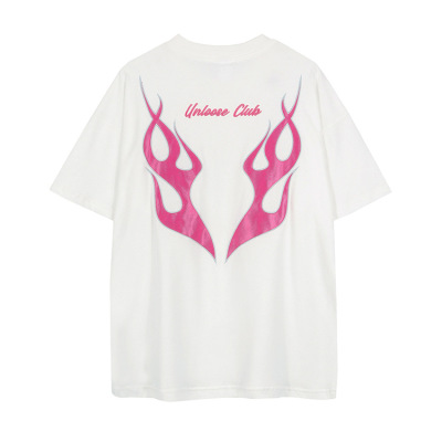 High Street T-Shirt Men's Appliqué Small Neck Short Sleeves 142