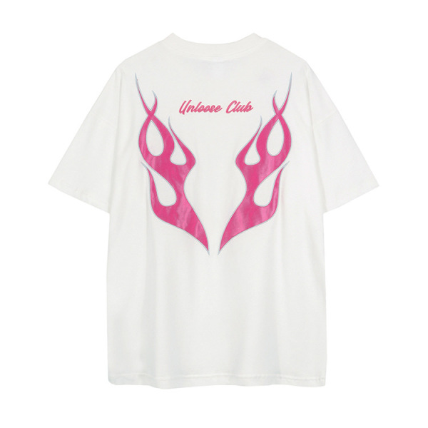 High Street T-Shirt Men's Appliqué Small Neck Short Sleeves 142
