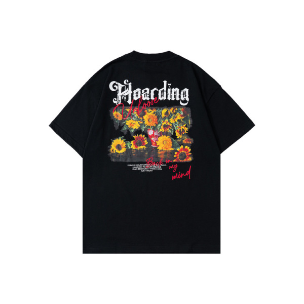 Hip-hop national tide t-shirt blooming and withering short sleeves 113