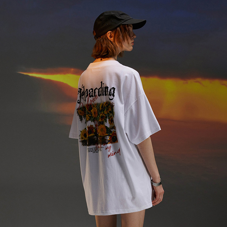 Hip-hop national tide t-shirt blooming and withering short sleeves 113