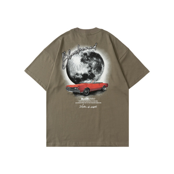 Men's and women's same car night travel print oversize short-sleeved men's 144