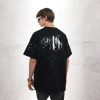 Men's t-shirt suede foam technology loose version splash ink style short sleeves 108