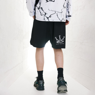 New sports style shorts street retro black five-point pants 81