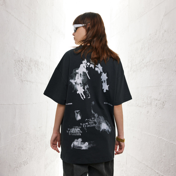 Original personalized short-sleeved dark simple bottoming t-shirt for men 141