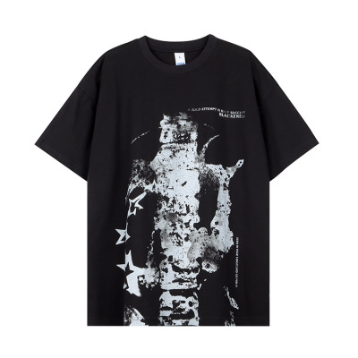 Original personalized short-sleeved dark simple bottoming t-shirt for men 141