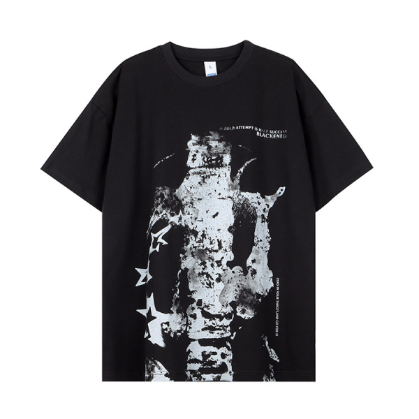 Original personalized short-sleeved dark simple bottoming t-shirt for men 141