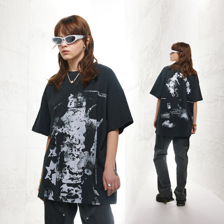 Original personalized short-sleeved dark simple bottoming t-shirt for men 141