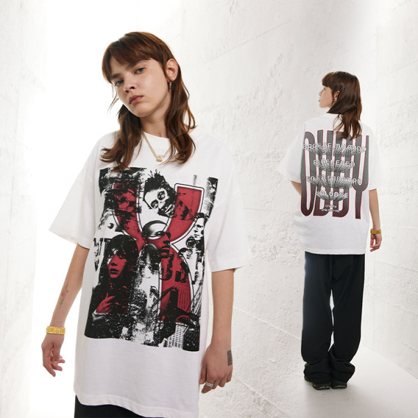 Personalized American high street men and women with the same style ins cotton t 136
