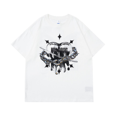Retro half-sleeved European and American high street trendy brand short sleeves 95