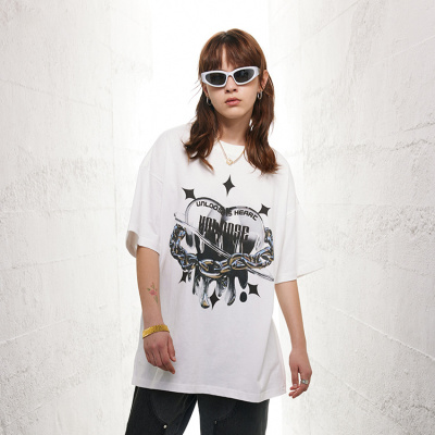 Retro half-sleeved European and American high street trendy brand short sleeves 95