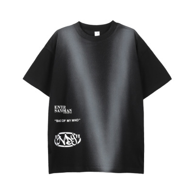 Retro short-sleeved hand-painted gradient round neck T-shirt 140