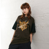 Retro splicing T-shirt street trendy brand niche heavy round neck short sleeves 124