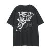 Retro style street personality loose round neck letter print t-shirt men 85