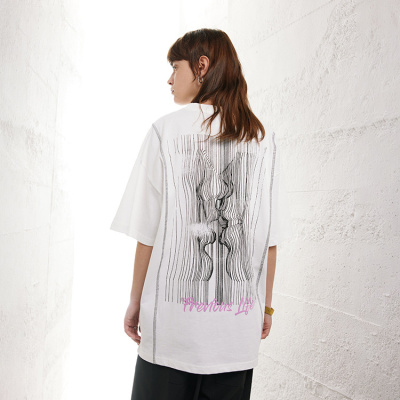 Short-sleeved double-yarn high-weight Ha Suo thread American-style T-shirt 107