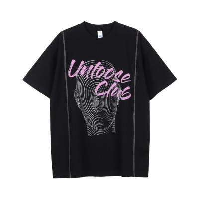 Short-sleeved double-yarn high-weight Ha Suo thread American-style T-shirt 107