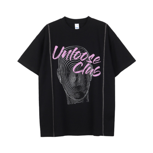 Short-sleeved double-yarn high-weight Ha Suo thread American-style T-shirt 107