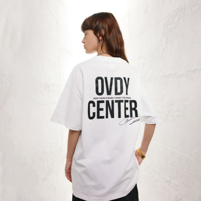 Short-sleeved men's summer American street oversize original solid color T-shirt 94