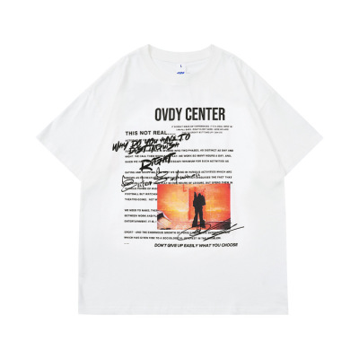 Short-sleeved men's summer American street oversize original solid color T-shirt 94