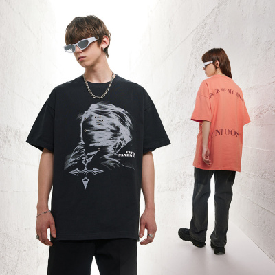 Short-sleeved printed air-eye technology new color trendy half-sleeves 87