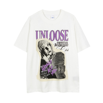 Short-sleeved retro fun personality loose version ins style Hasuo trendy T-shirt 84