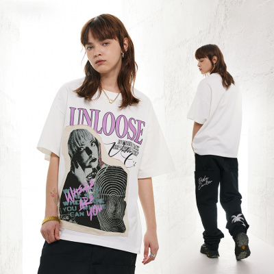 Short-sleeved retro fun personality loose version ins style Hasuo trendy T-shirt 84