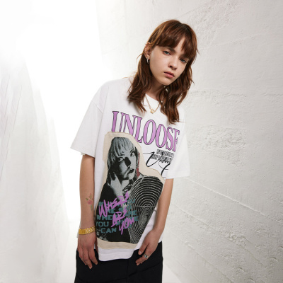Short-sleeved retro fun personality loose version ins style Hasuo trendy T-shirt 84