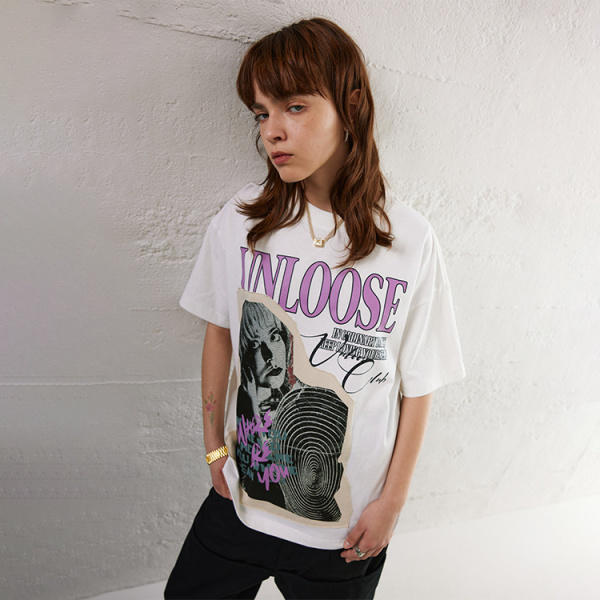 Short-sleeved retro fun personality loose version ins style Hasuo trendy T-shirt 84