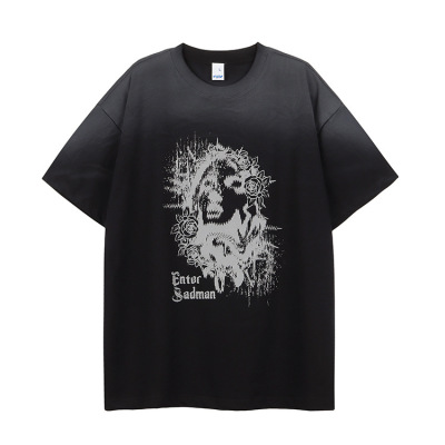 Street style gradient short-sleeved high street ins loose simple cotton t 145
