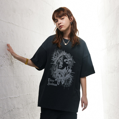 Street style gradient short-sleeved high street ins loose simple cotton t 145