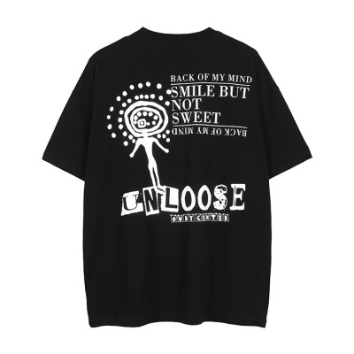 European and American street dark short-sleeved original cotton T-shirt 147