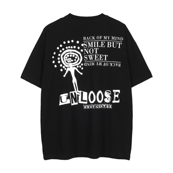 European and American street dark short-sleeved original cotton T-shirt 147