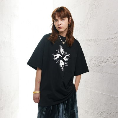 New Arrival T-shirt Retro Style Street Big Print Version Half Sleeve Fashion 154