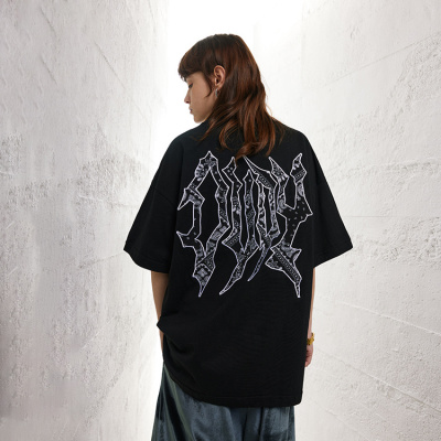 New Arrival T-shirt Retro Style Street Big Print Version Half Sleeve Fashion 154