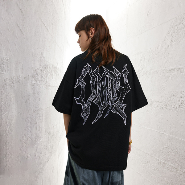 New Arrival T-shirt Retro Style Street Big Print Version Half Sleeve Fashion 154