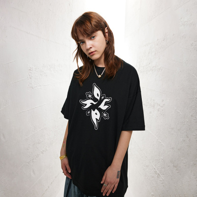 New Arrival T-shirt Retro Style Street Big Print Version Half Sleeve Fashion 154