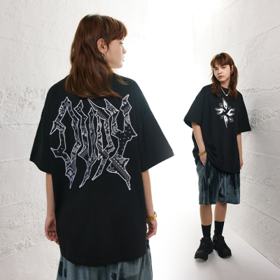New Arrival T-shirt Retro Style Street Big Print Version Half Sleeve Fashion 154