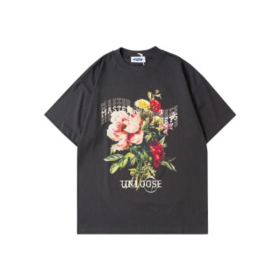 New Hip-Hop T-Shirt Personalized Small Chrysanthemum Print Short Sleeves 148