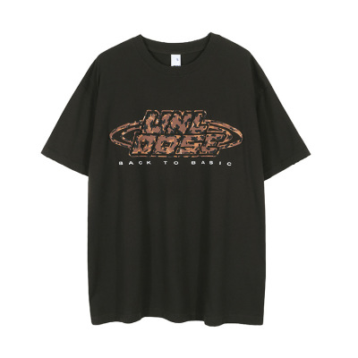 Short-sleeved letter foam craft solid color loose-fitting t-shirt 151