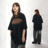 Short-sleeved letter foam craft solid color loose-fitting t-shirt 151